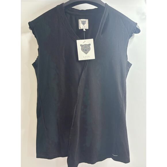 Lita by Ciara NWT Organic Cotton Sleeveless Black Tee Size X-Small MSRP $88 - Picture 2 of 4
